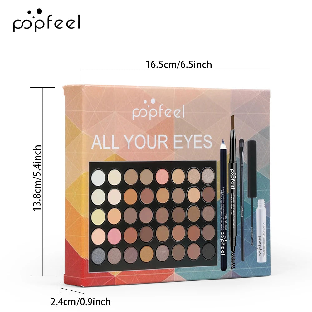 Fashionable, Bold and Beautiful DressPOPFEEL Eye Makeup Set, Eyeshadow Palette, Eyeliner, Mascara, Eyebrow Pencil, Makeup Tool Set Box, Gifts For Women