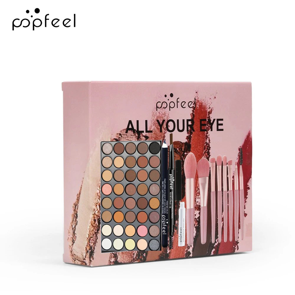 Fashionable, Bold and Beautiful DressPOPFEEL Eye Makeup Set 40 Color Eyeshadow Palette Eyebrow Pencil Eyeliner Pen Mascara With A Set Of Makeup Brushes Eye Cosmetics