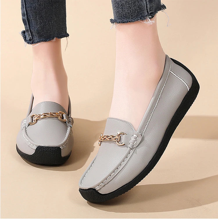 Fashionable, Bold and Beautiful DressWoman Shoes Leather Casual Shoes With Low Heels Loafers Women's Flats 2025 New Zapatos De Mujer Elegant Heel Footwear Women