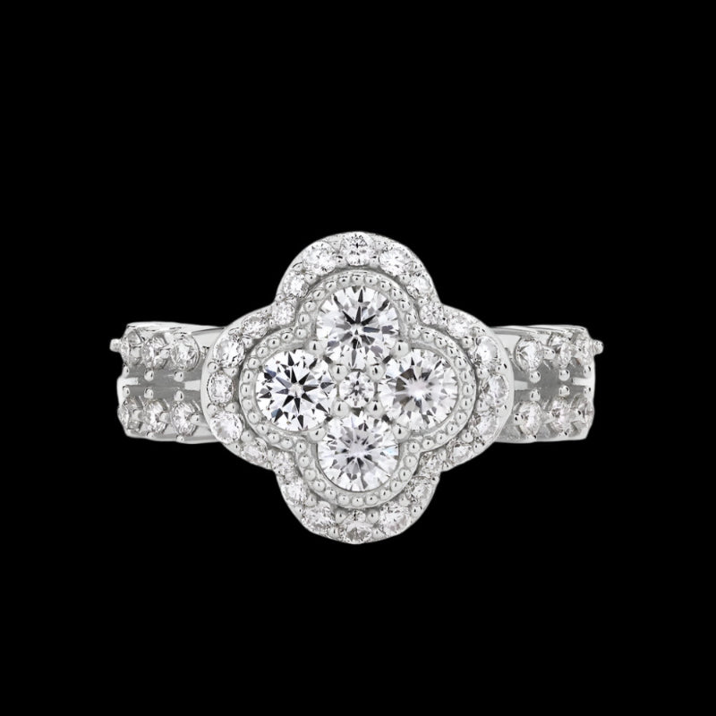Moissanite 18k White Gold over S925 Sterling Silver Ring - Just The Fly Way