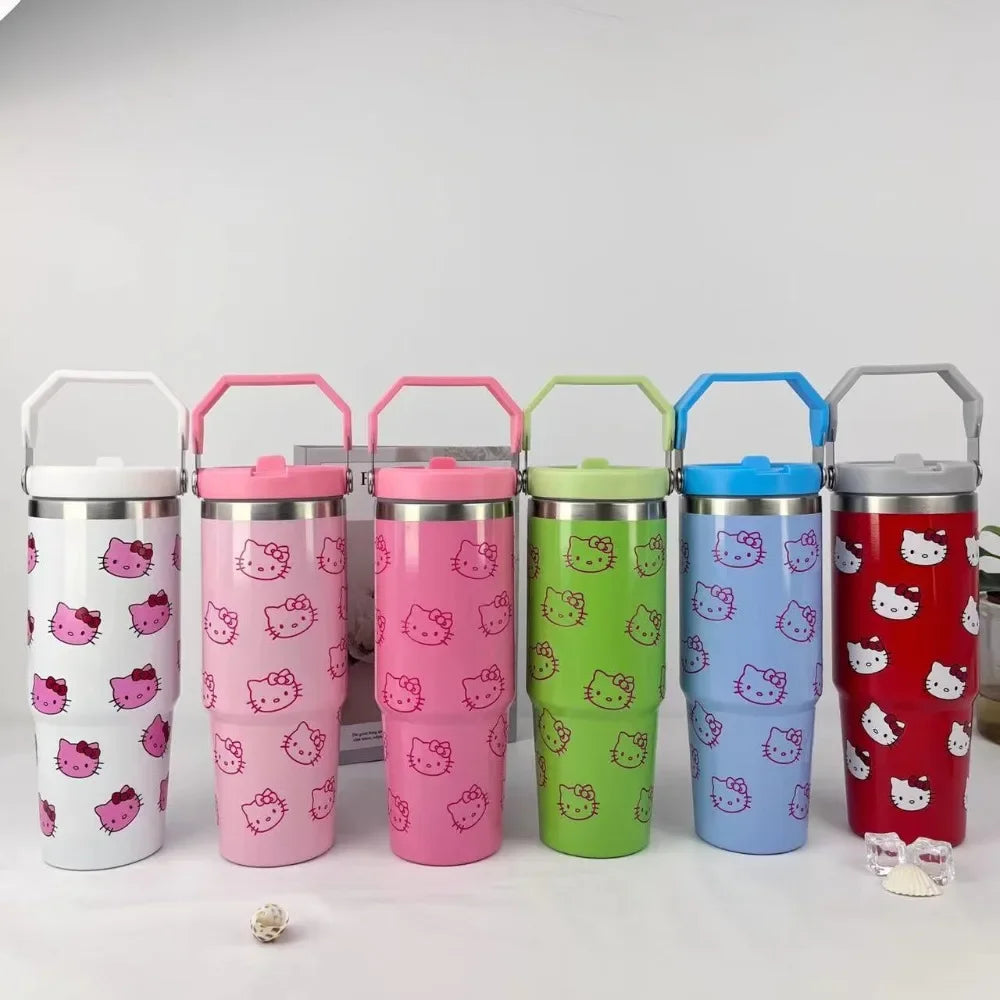 Charming, practical, and oh-so-cute: Discover hydration made fun with the 30oz Hello Kitty stainless steel mug—perfect for every adventure