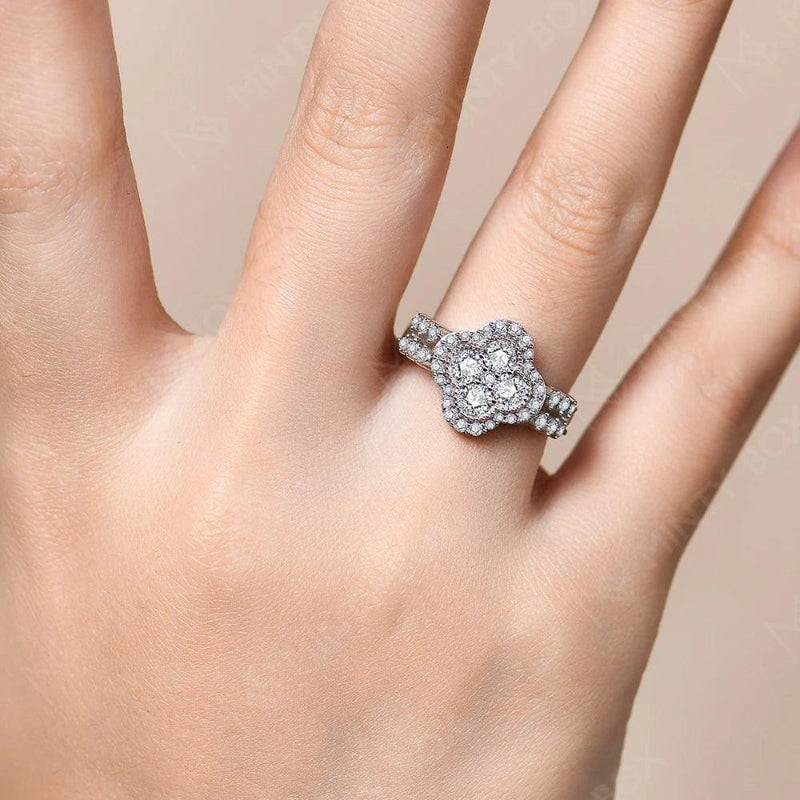 Moissanite 18k White Gold over S925 Sterling Silver Ring - Just The Fly Way