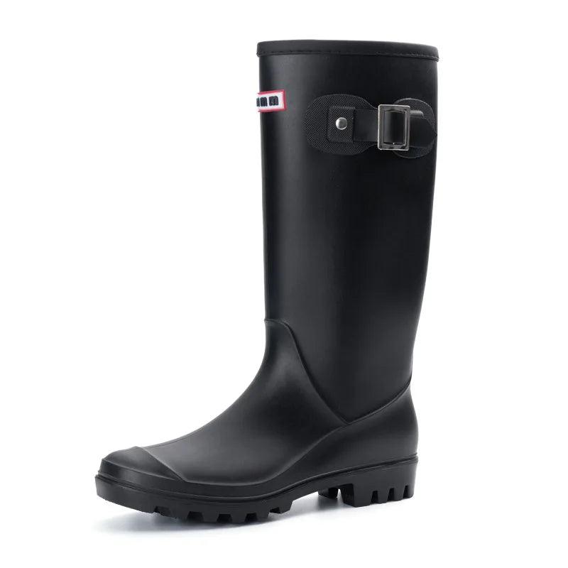Women's Rain Boots, New Anti-slip, High Boots, Solid Color, Waterproof Footwear - Just The Fly Way