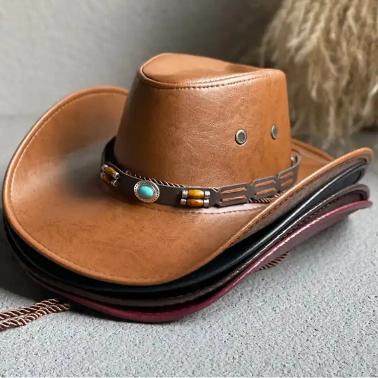 YeaHaw Cowgirl!! Ride in Style While Wearing This Vintage Faux Leather Hat - Just The Fly Way