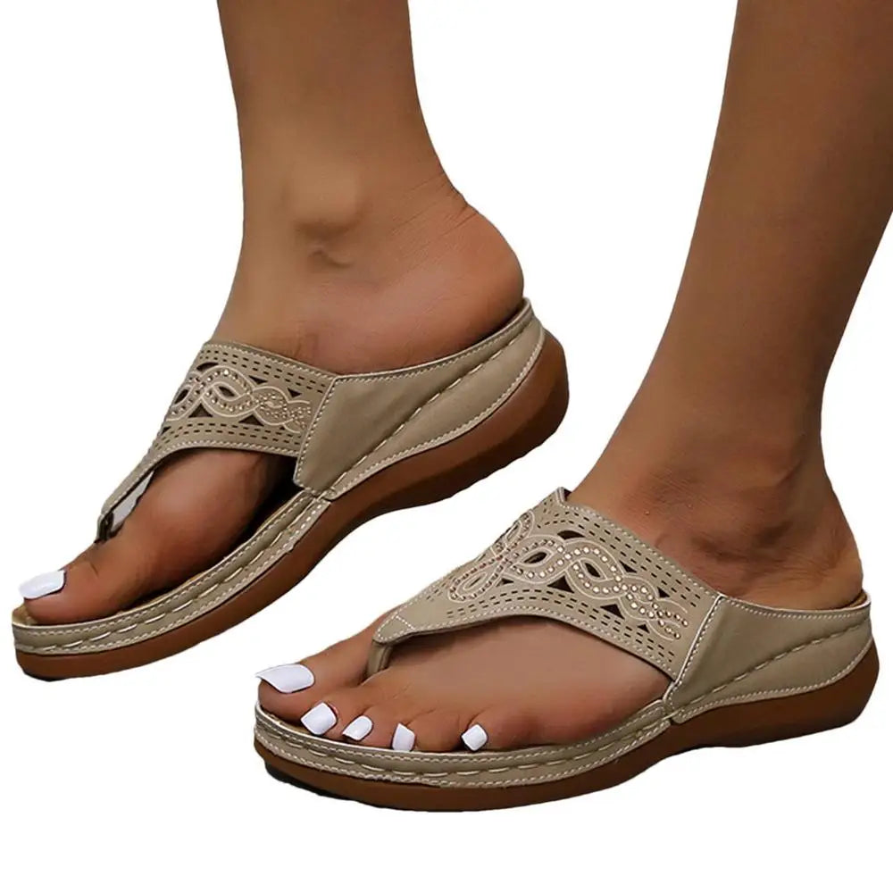 Step into comfort with our Women's Orthopedic Sandals with Arch Support, Thick Sole Slippers, Non-Slip for Daily Wear - Just The Fly Way