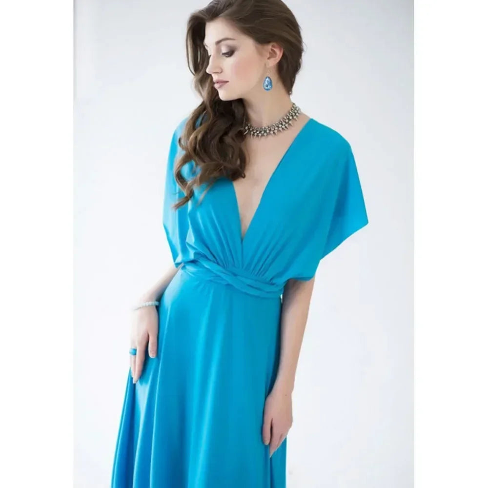 Fashionable, Bold and Beautiful DressWomen's Fashion V-neck Sleeveless Ankle-Length Slim Fit Bohemian Style Summer Maxi Dress