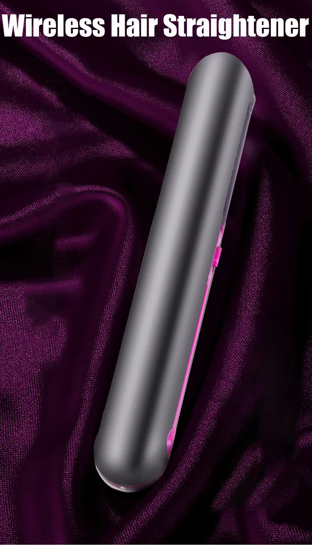 USB Rechargeable Wireless Hair Straightener Curling Iron Styling Tool Tourmaline Ceramic Dry & Wet Use Hair Styler - Just The Fly Way