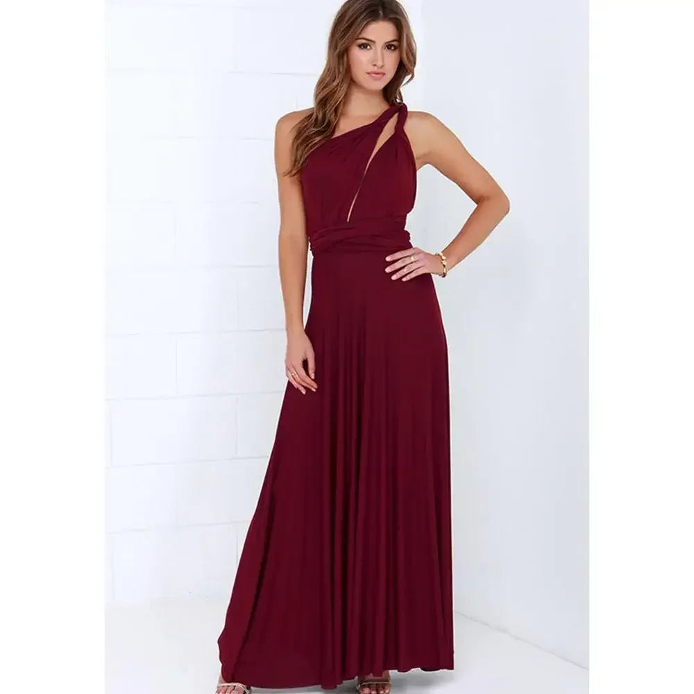 Fashionable, Bold and Beautiful DressWomen's Fashion V-neck Sleeveless Ankle-Length Slim Fit Bohemian Style Summer Maxi Dress