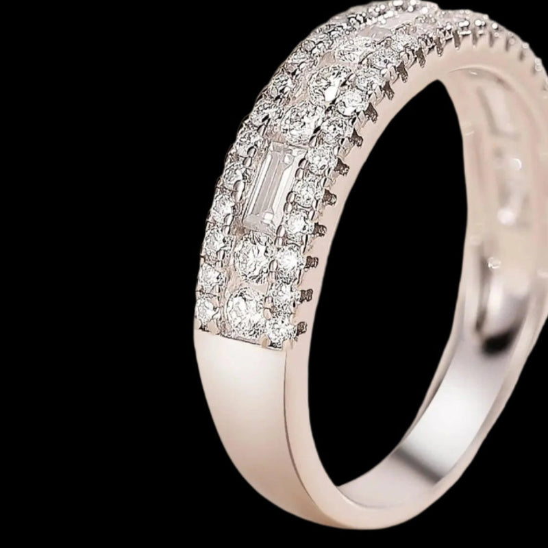 Sterling Silver Moissanite Band for Women - Just The Fly Way