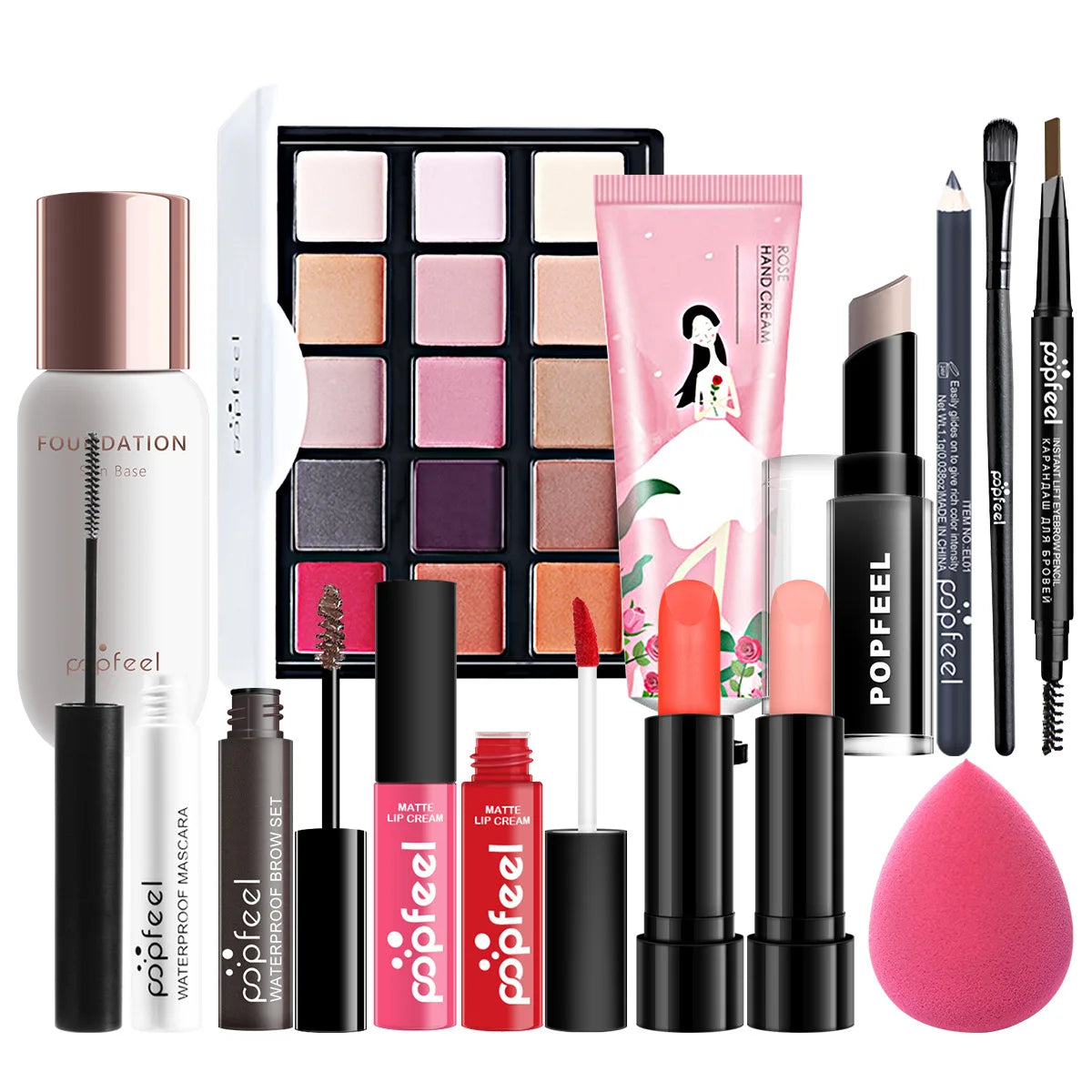 Fashionable, Bold and Beautiful DressPOPFEEL All-in-One Makeup Kit Gift Set with Eyeshadow Palette Foundation Lip Gloss Blush Brushes Eyeliner and More Beauty Gifts