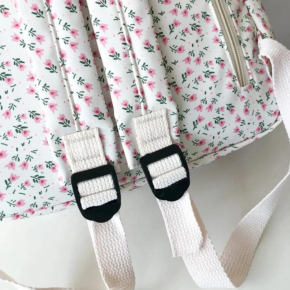 Floral White School Bags - Just The Fly Way