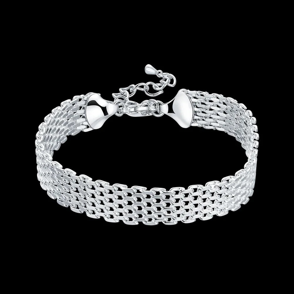 Shine On Sterling Silver Chain Bracelet for Men & Women - Perfect for Parties, Gifts & Weddings - Just The Fly Way