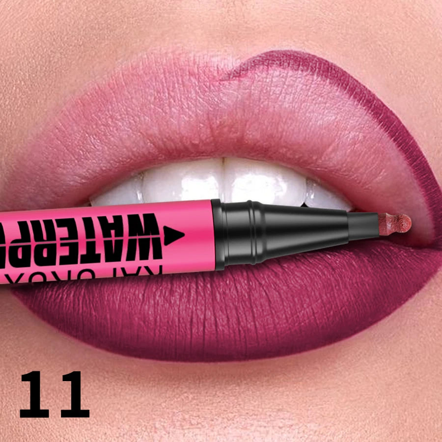 Fashionable, Bold and Beautiful Dress1PC Liquid Matte12-Color Lipliner Pencil Waterproof Plumping Stain Lipstick Natural Lip Liner Outline Lips Contour Makeup