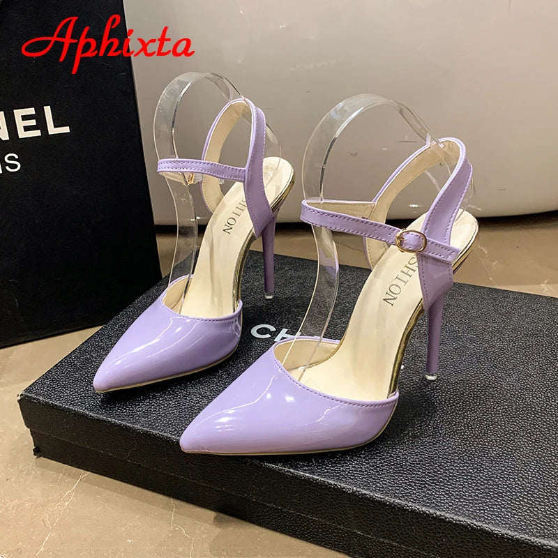 Fashionable, Bold and Beautiful DressWomen's Aphixta 12cm Super High Stiletto Heels Ankle Strap Sandals Pointed Toe Party Heels : Extended Sizes