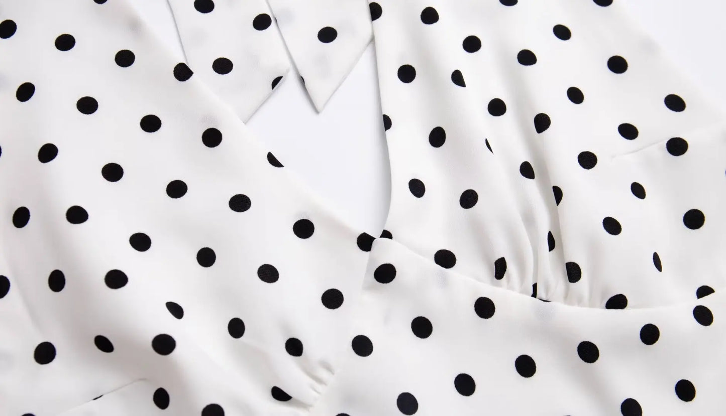 Bold and Sassy Retro Polka Dot Halter Maxi Dress - Just The Fly Way