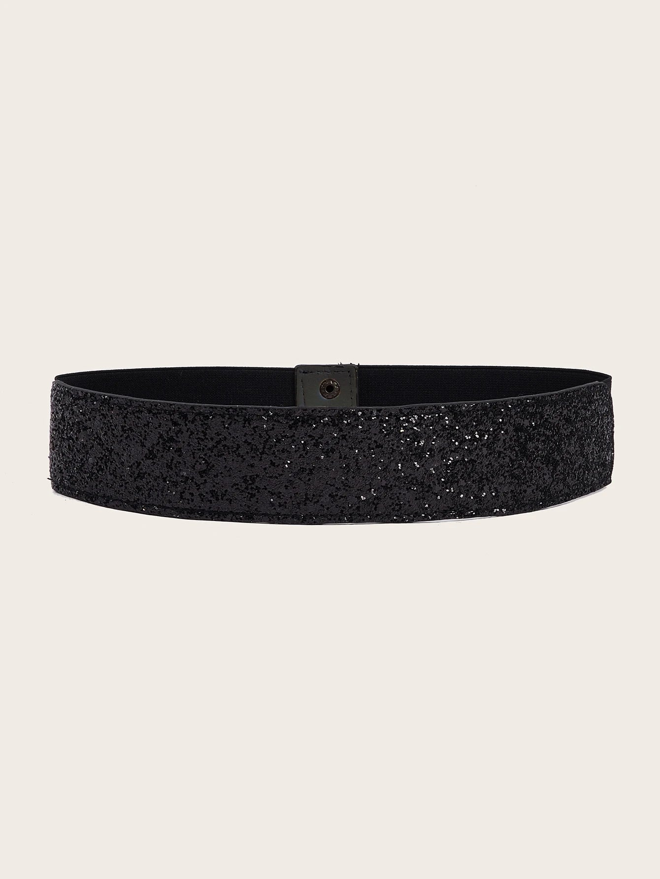 Wide Sparkle Rhinestone Elastic Dress Belt, Stretchy Shiny Party Belt