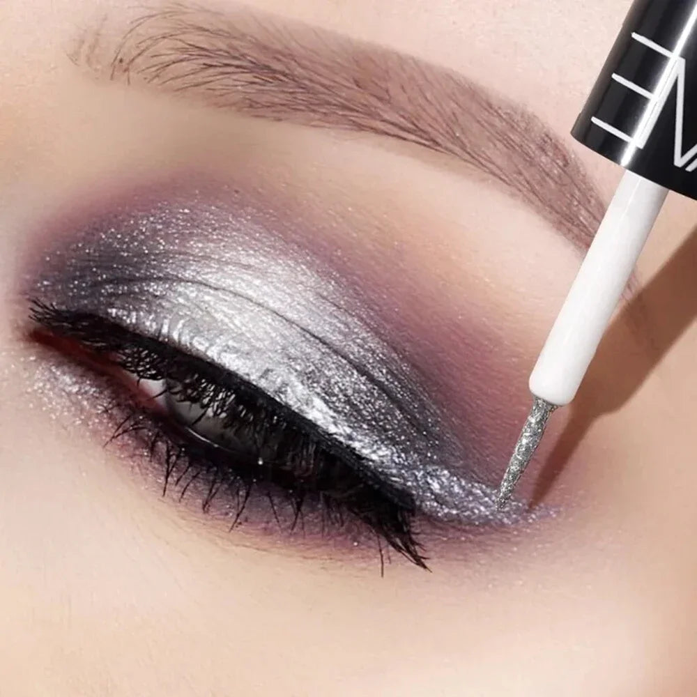 Fashionable, Bold and Beautiful DressDiamond Shiny Eye Liners Eyeshadow Waterproof Silver Rose Gold Color Glitter Sequins Eyeliner Eye Shadow Makeup Beauty Cosmetics