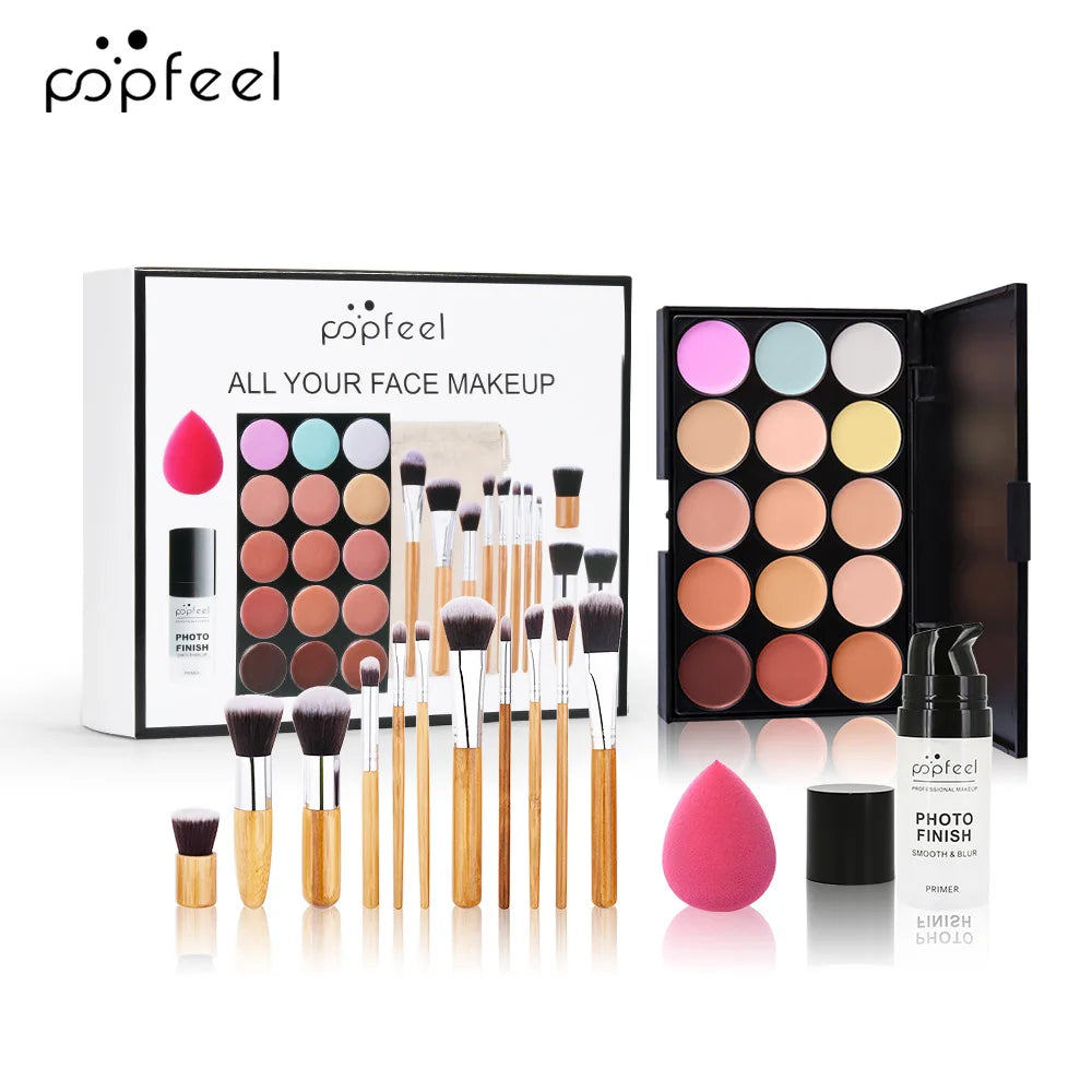 Fashionable, Bold and Beautiful DressPOPFEEL All-in-One Makeup Kit Gift Set with Eyeshadow Palette Foundation Lip Gloss Blush Brushes Eyeliner and More Beauty Gifts