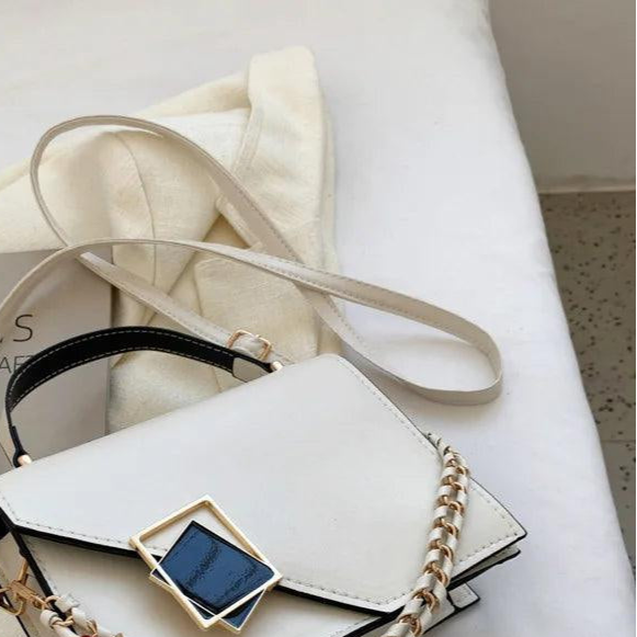 Small Retro Crossbody With A Chain, Square Shape Handbag - Just The Fly Way