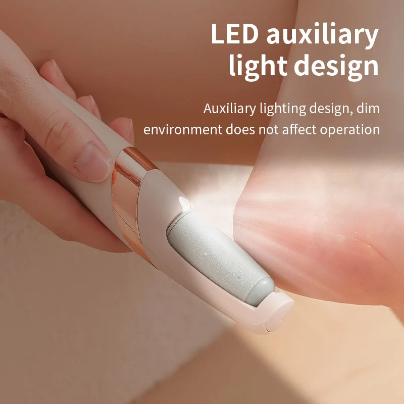 Automatic Foot Callus Rubbing Pedicure Rough Skin Remover for Feet and has a Rechargeable Battery.