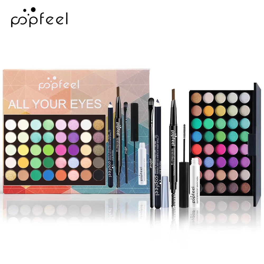 Fashionable, Bold and Beautiful DressPOPFEEL All-in-One Makeup Kit Gift Set with Eyeshadow Palette Foundation Lip Gloss Blush Brushes Eyeliner and More Beauty Gifts