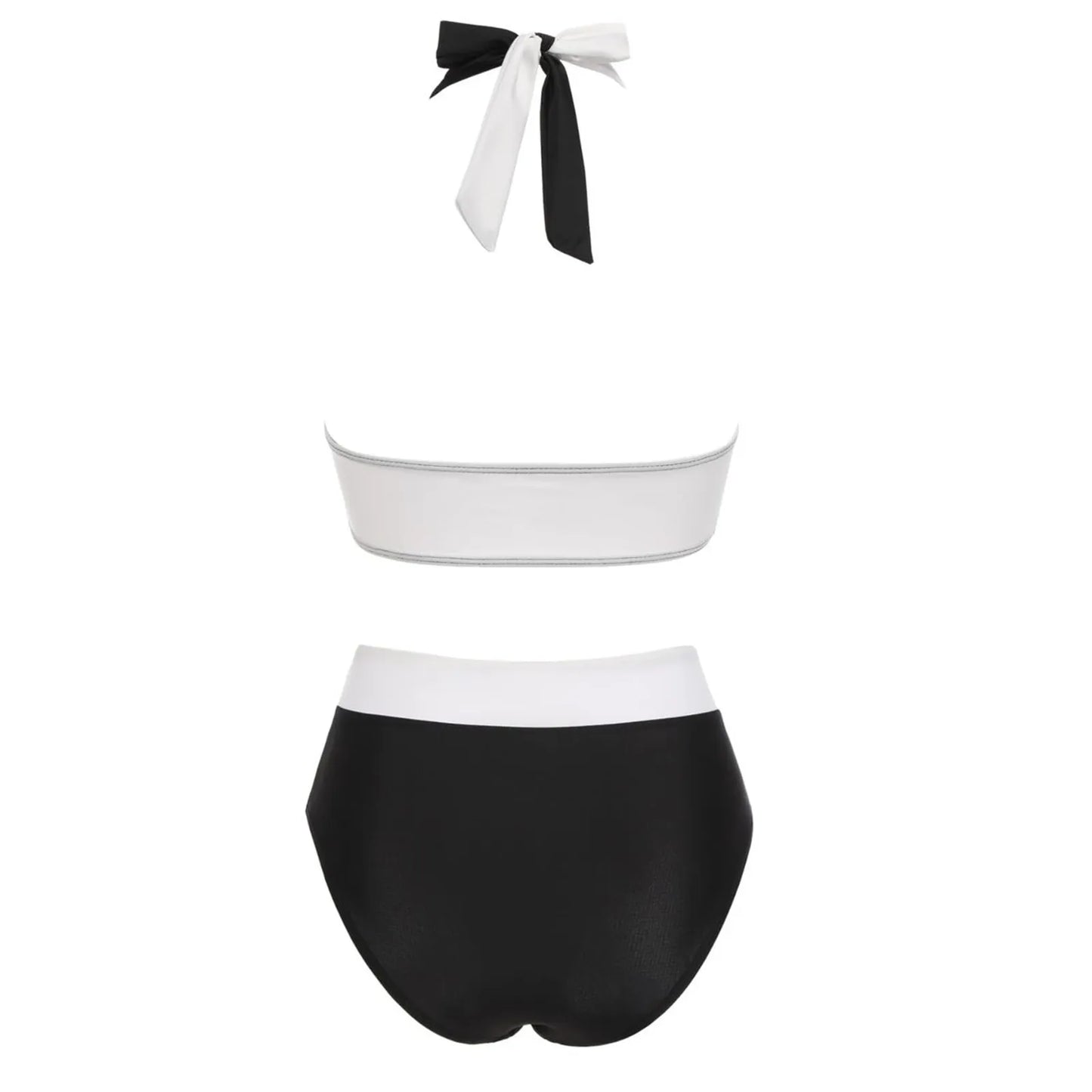 Fashionable, Bold and Beautiful Dressbikini Beach Colour Block Floral Printed Women's Swimsuit High Waist Two Piece For Teenagers biquinis feminino tendência 2024