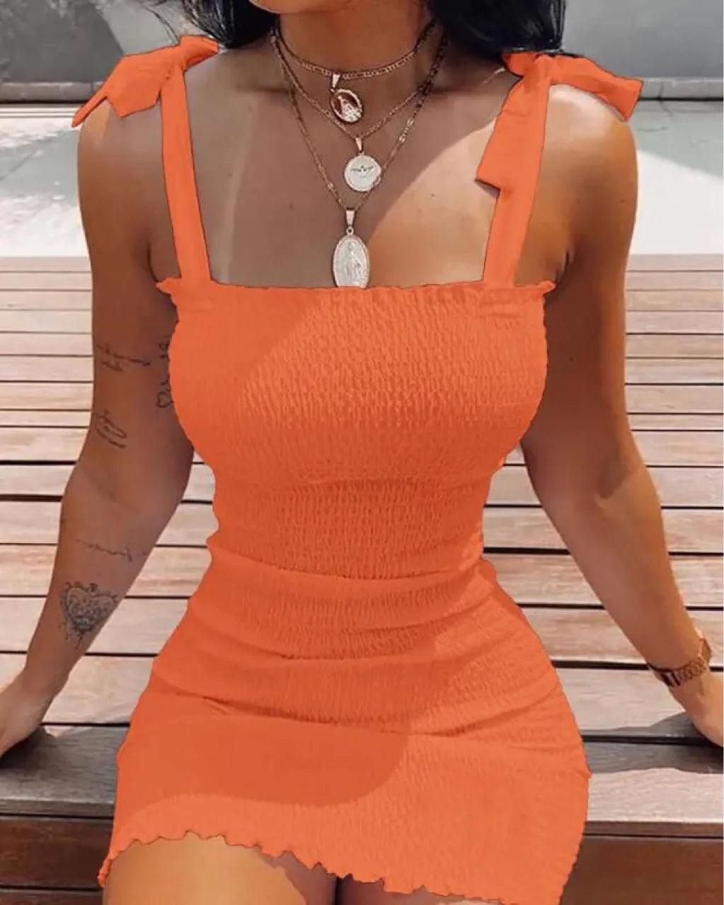 Pullover Sheath Mini Dress With Solid Strap - Just The Fly Way
