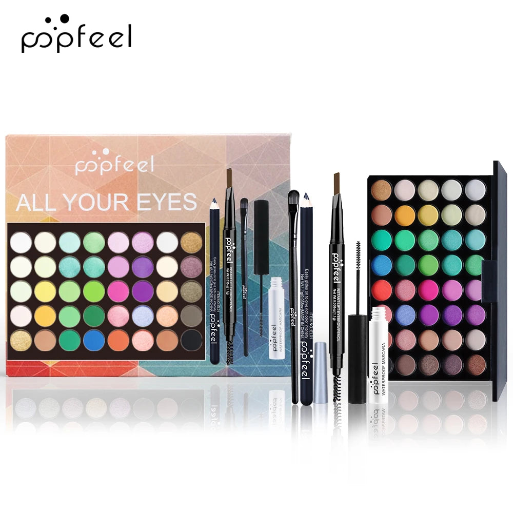 Fashionable, Bold and Beautiful DressPOPFEEL Eye Makeup Set, Eyeshadow Palette, Eyeliner, Mascara, Eyebrow Pencil, Makeup Tool Set Box, Gifts For Women