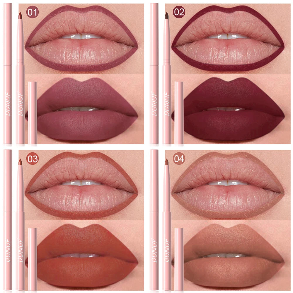 Fashionable, Bold and Beautiful Dress6pcs Lip Liner Pen Set Long-Lasting, Waterproof Sweatproof, Easy Coloring Non-fading Color Rendering Lip Gloss Set Beauty Makeup