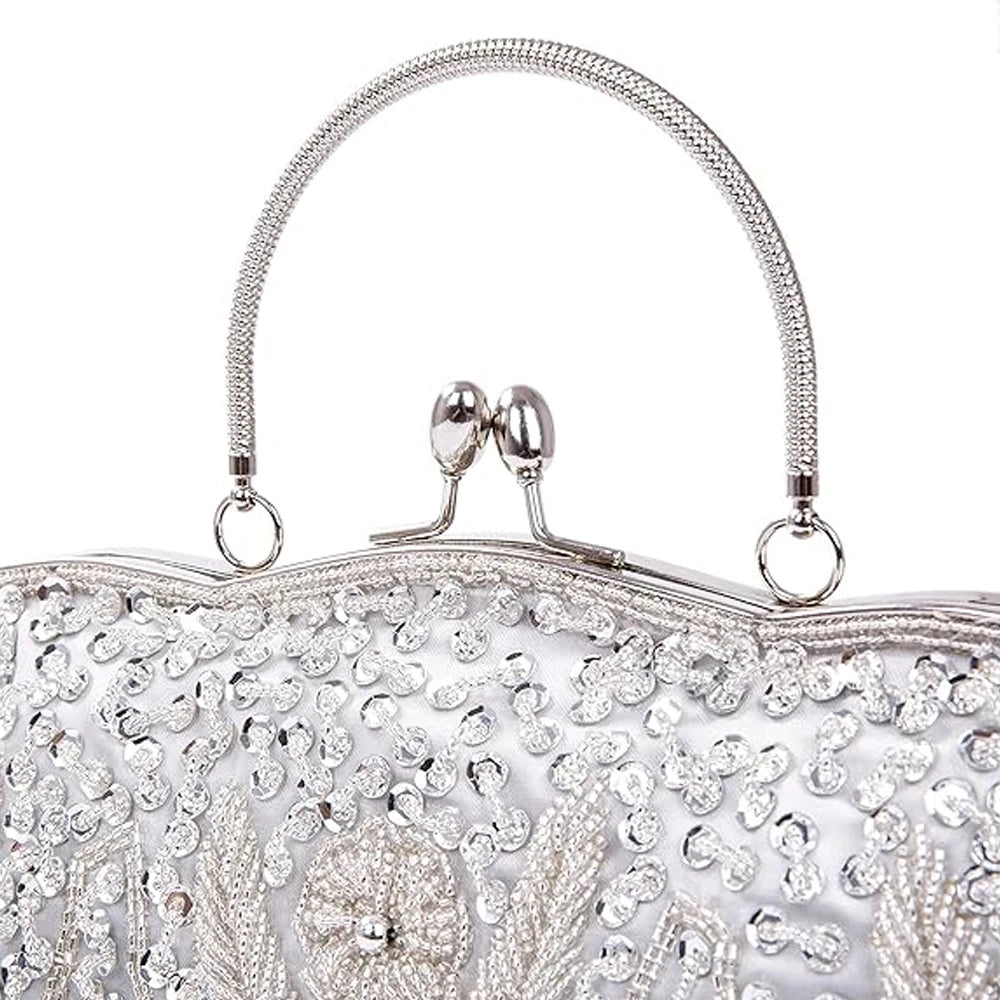 Fashion Retro Women Evening Bags Beaded Ladies Clutch Purse Shoulder Chain Wedding Party Women's Handbag Purses and Handbags - Just The Fly Way