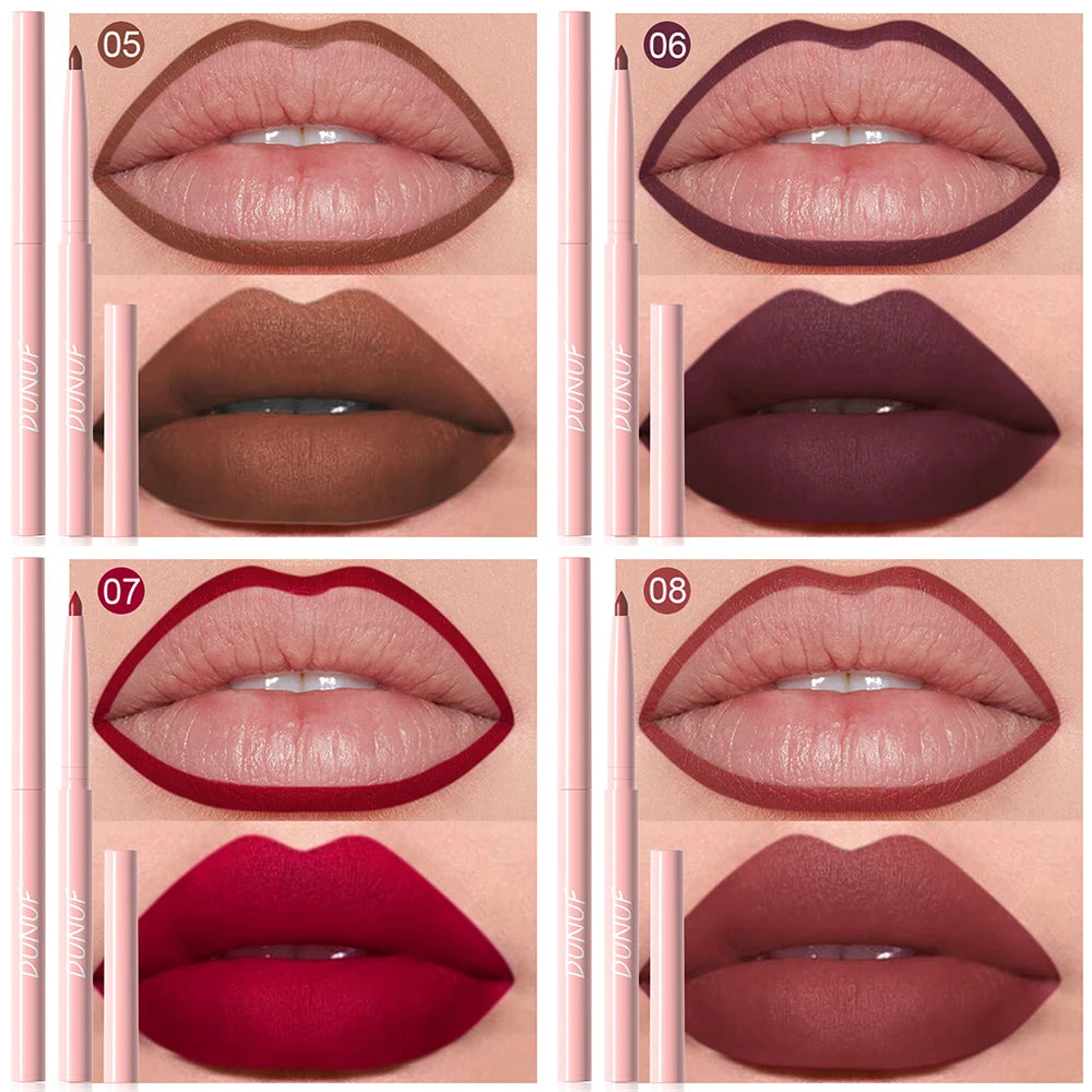 Fashionable, Bold and Beautiful Dress6pcs Lip Liner Pen Set Long-Lasting, Waterproof Sweatproof, Easy Coloring Non-fading Color Rendering Lip Gloss Set Beauty Makeup