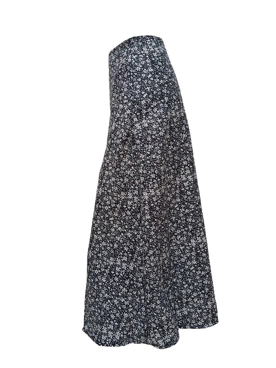 Women s Floral Print Midi Skirts Mid Waist Side Slit Skirts Spring Summer Fashion Casual A-line Skirts - Just The Fly Way