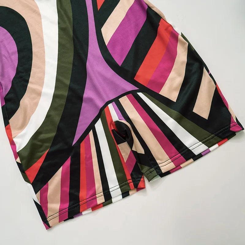 Multicolor Printed Off Shoulder Shorts Romper - Just The Fly Way