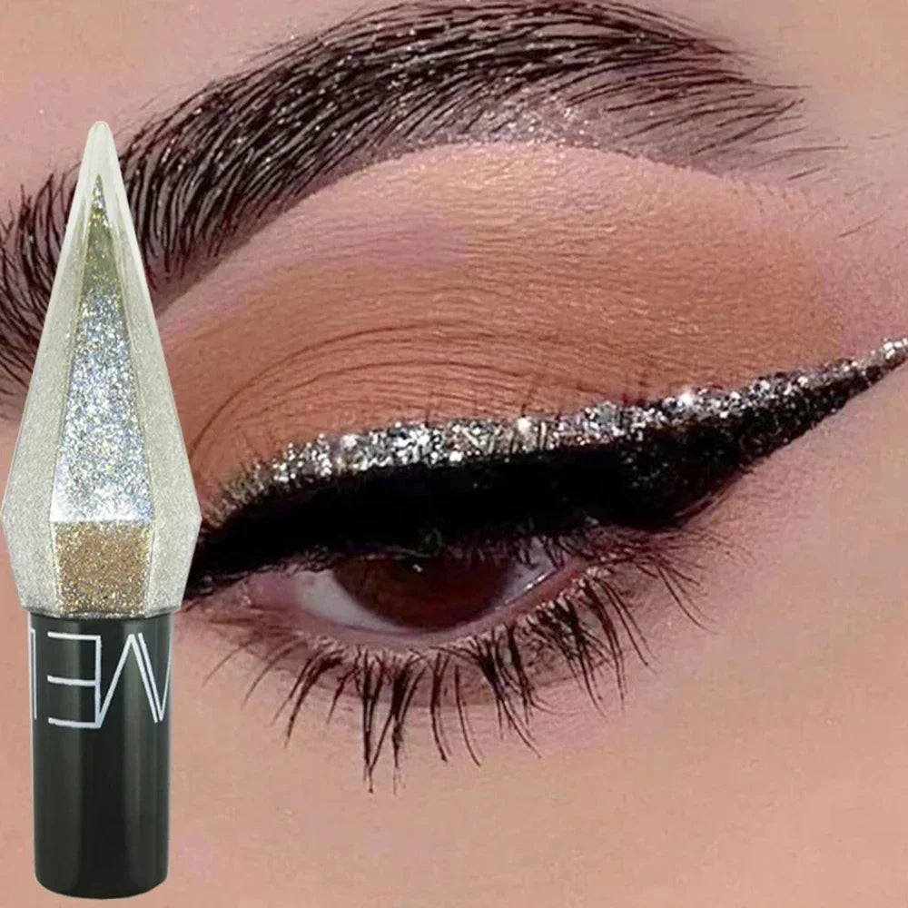 Fashionable, Bold and Beautiful DressDiamond Shiny Eye Liners Eyeshadow Waterproof Silver Rose Gold Color Glitter Sequins Eyeliner Eye Shadow Makeup Beauty Cosmetics