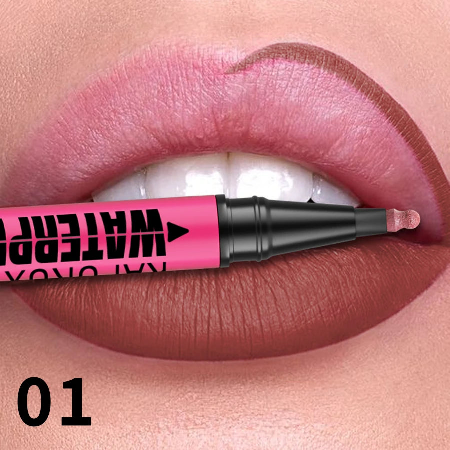 Fashionable, Bold and Beautiful Dress1PC Liquid Matte12-Color Lipliner Pencil Waterproof Plumping Stain Lipstick Natural Lip Liner Outline Lips Contour Makeup