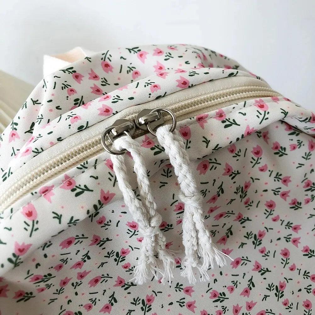Floral White School Bags - Just The Fly Way