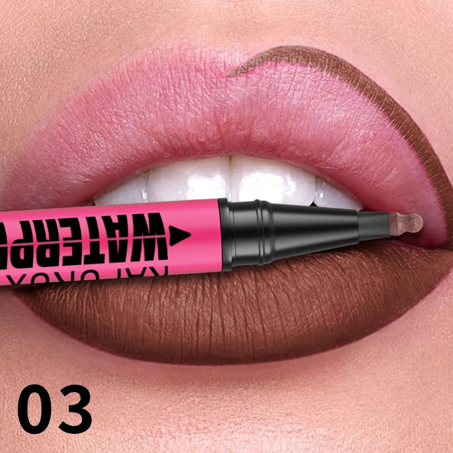 Fashionable, Bold and Beautiful Dress1PC Liquid Matte12-Color Lipliner Pencil Waterproof Plumping Stain Lipstick Natural Lip Liner Outline Lips Contour Makeup