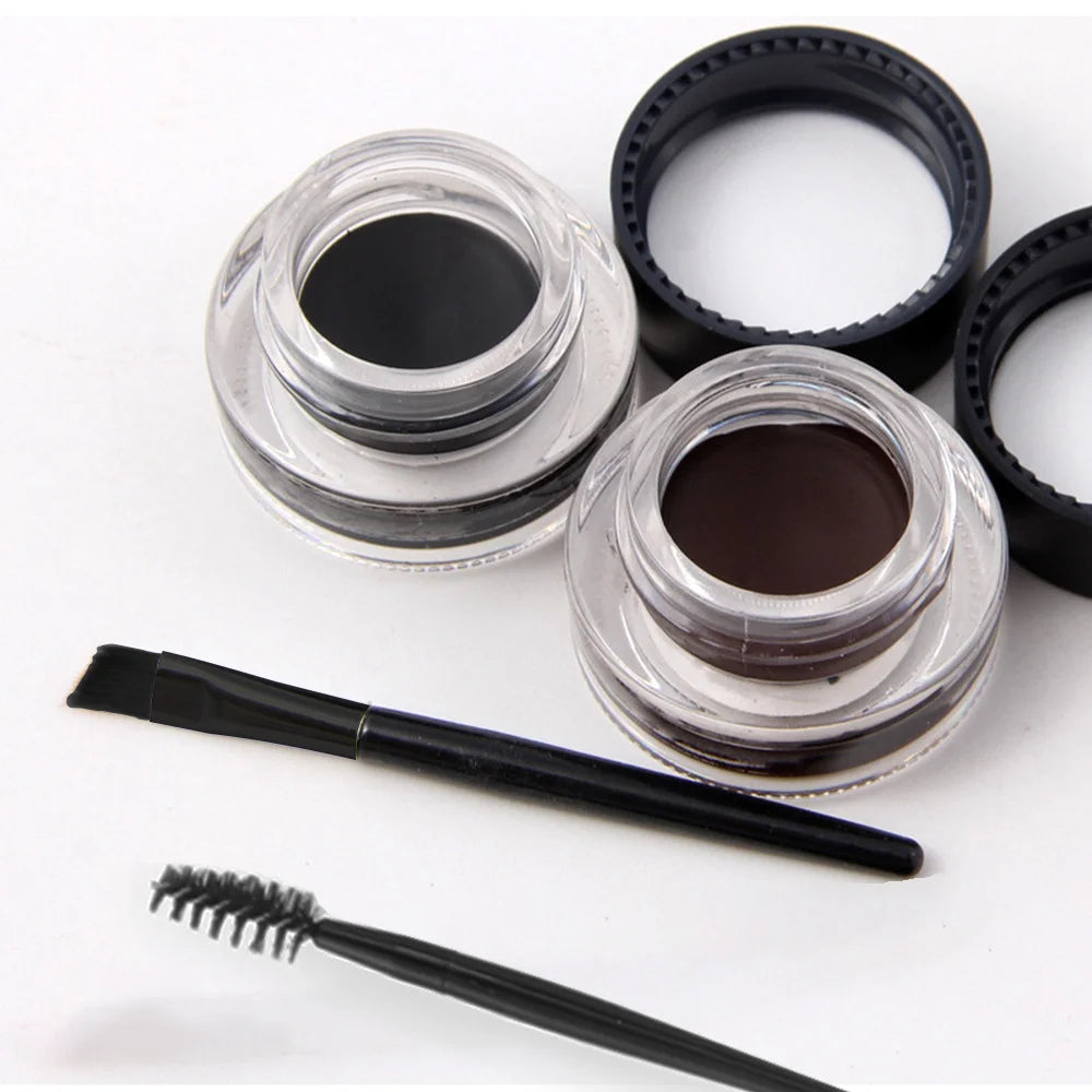 Two-Color, Two-Bottle, Natural, Easy-to-Apply, Sweat-Proof, Waterproof, Durable, Non-Smudging Eyeliner Cream Set
