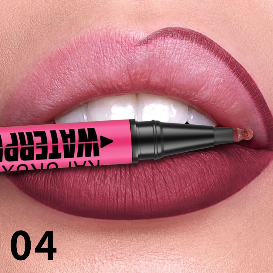 Fashionable, Bold and Beautiful Dress1PC Liquid Matte12-Color Lipliner Pencil Waterproof Plumping Stain Lipstick Natural Lip Liner Outline Lips Contour Makeup