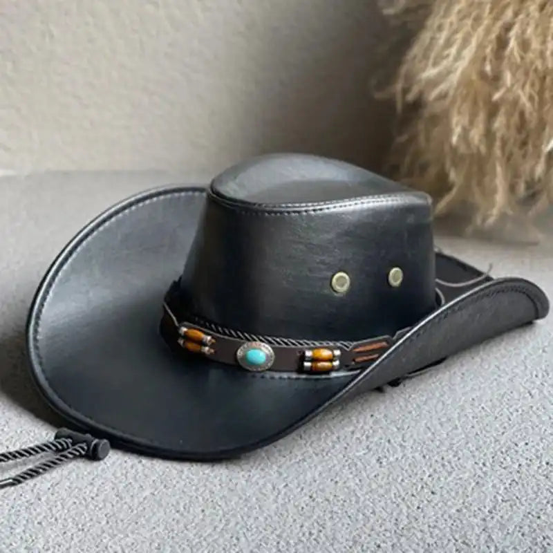 YeaHaw Cowgirl!! Ride in Style While Wearing This Vintage Faux Leather Hat - Just The Fly Way