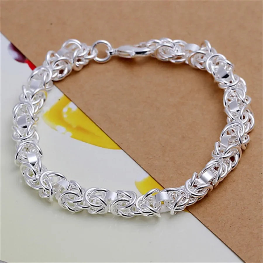 Shine On Sterling Silver Chain Bracelet for Men & Women - Perfect for Parties, Gifts & Weddings - Just The Fly Way