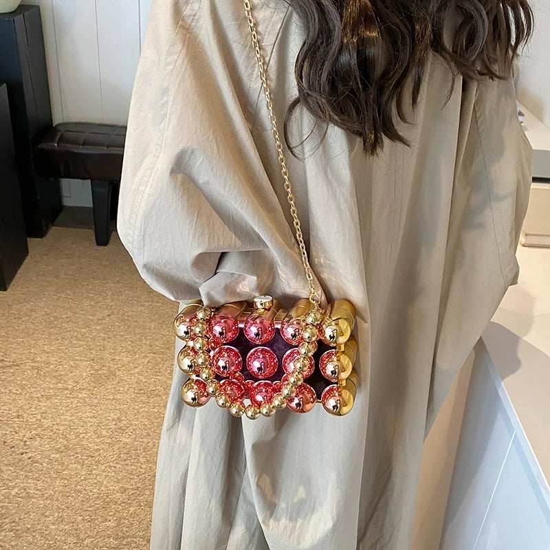 Acrylic Clutch Purse For Women Bubble Crossbody Purse Detachable Strap Square Handbag Wedding Prom Party Leisure Shopping Bag - Just The Fly Way