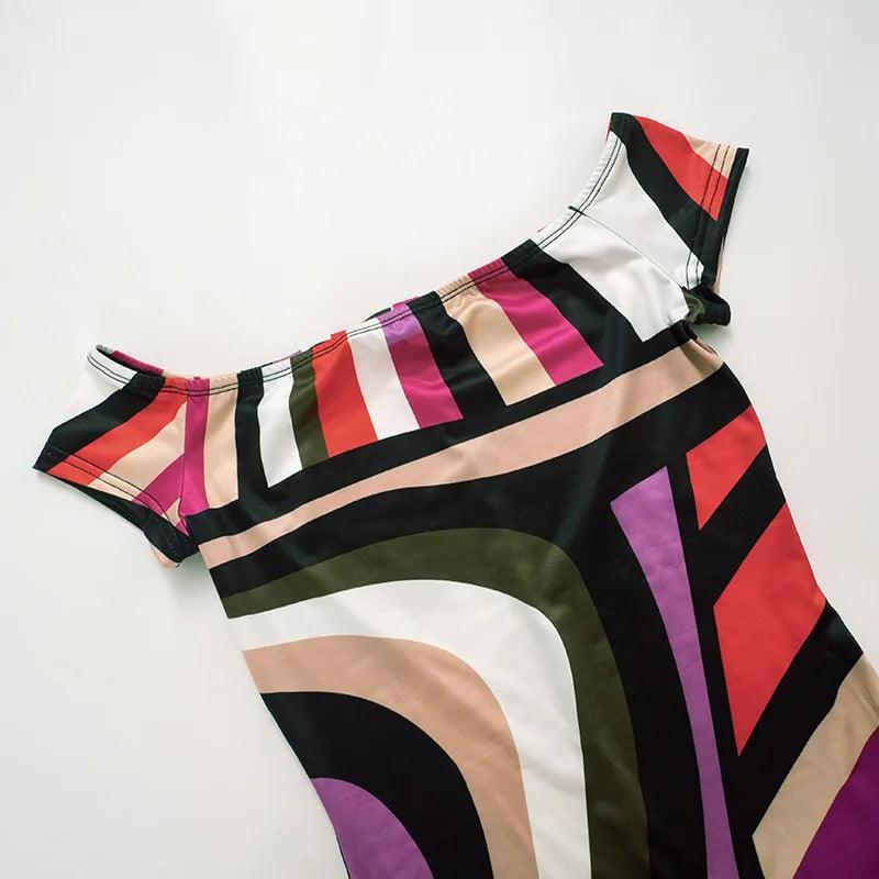 Multicolor Printed Off Shoulder Shorts Romper - Just The Fly Way