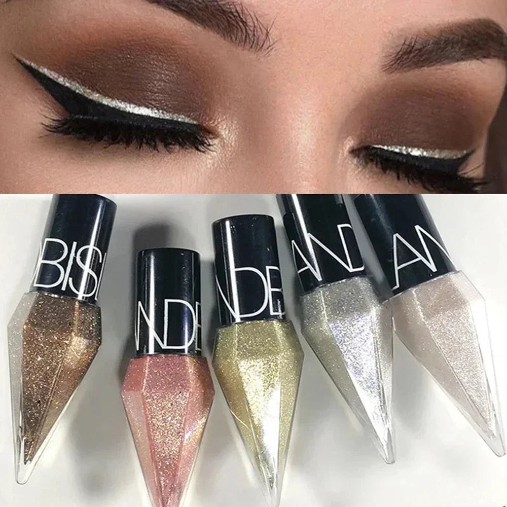 Fashionable, Bold and Beautiful DressDiamond Shiny Eye Liners Eyeshadow Waterproof Silver Rose Gold Color Glitter Sequins Eyeliner Eye Shadow Makeup Beauty Cosmetics
