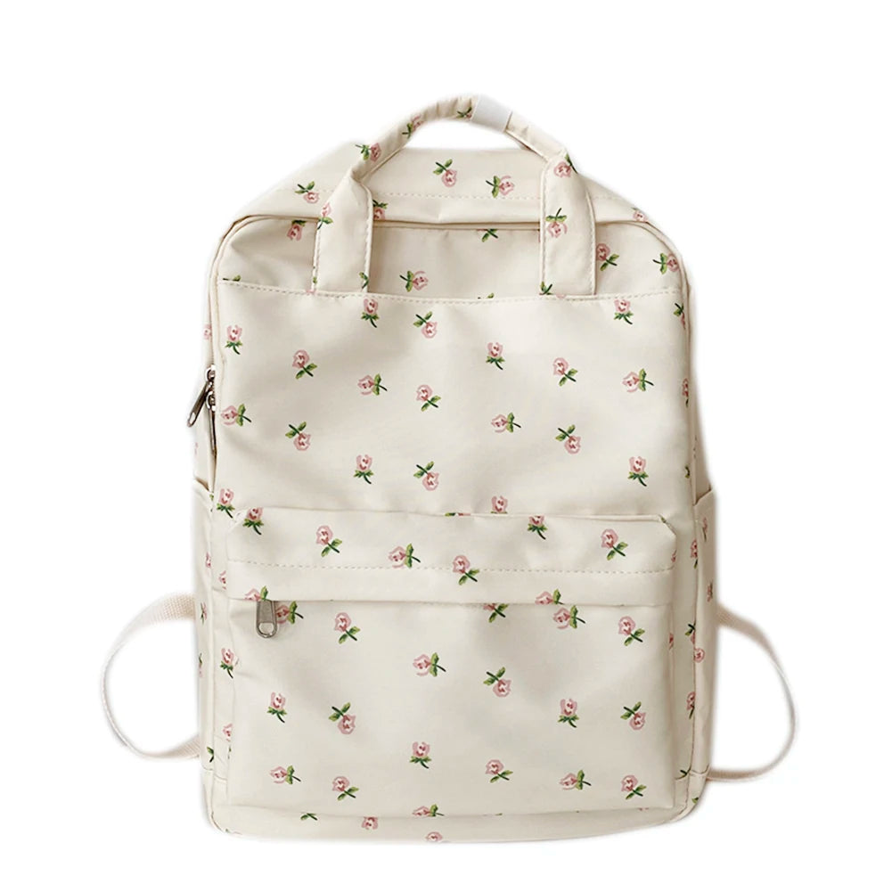 Casual Floral Prints Women Backpack Girls Bookbags Large Capacity Students School Bags Travel Backpack Mochilas with Pendants - Just The Fly Way