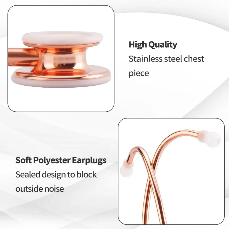 Fashionable, Bold and Beautiful DressClassic Professional Pink Cardiology Estetoscopio Double Head Cute Medical Doctor Nurse Student Physician Clinical Stethoscope