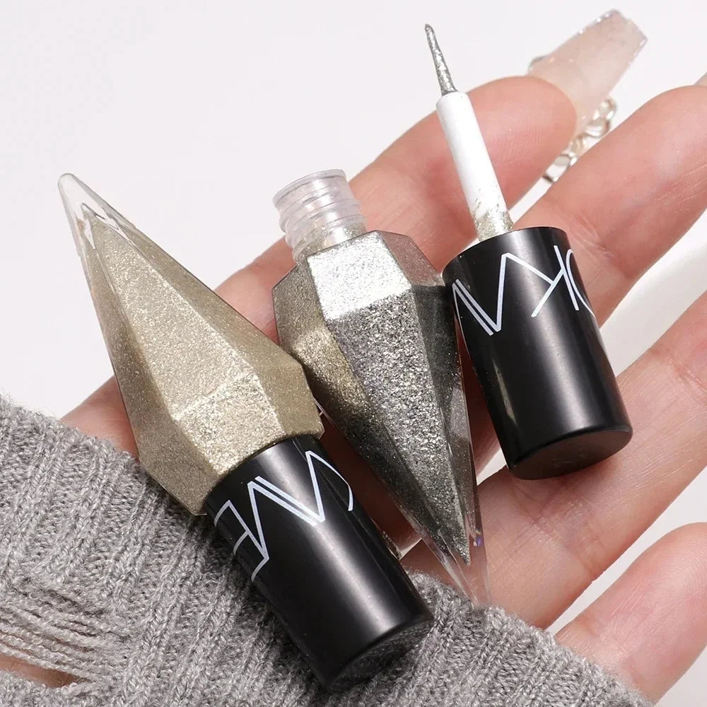 Fashionable, Bold and Beautiful DressDiamond Shiny Eye Liners Eyeshadow Waterproof Silver Rose Gold Color Glitter Sequins Eyeliner Eye Shadow Makeup Beauty Cosmetics
