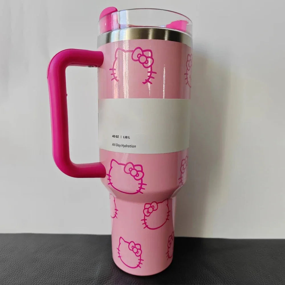 40oz Handle Straw Vacuum Insulated Car Mug Star Blue Lid Stainless Steel Double Wall Thermal Iced Travel Cup for s
