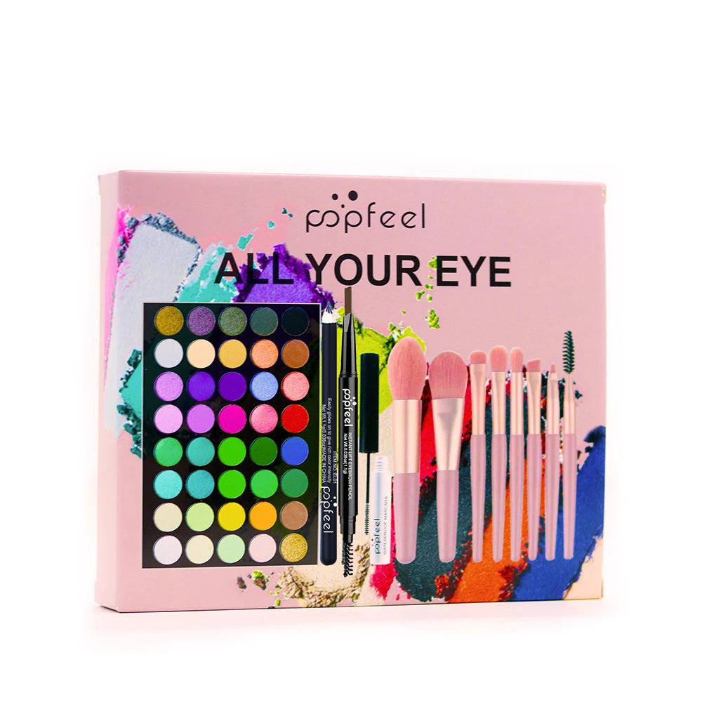 Fashionable, Bold and Beautiful DressPOPFEEL Eye Makeup Set 40 Color Eyeshadow Palette Eyebrow Pencil Eyeliner Pen Mascara With A Set Of Makeup Brushes Eye Cosmetics