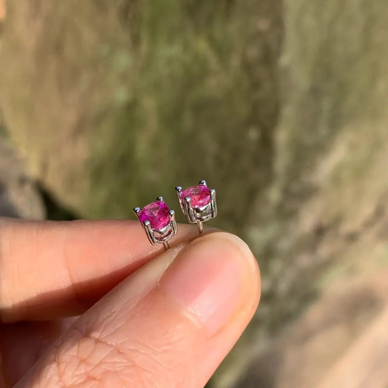 Fashionable, Bold and Beautiful Dress5*3MM Oval Natural Pink Topaz Earrings 925 Sterling Silver Stud Earring For Women Cute Gift Prevent Allergy Fine Jewelry